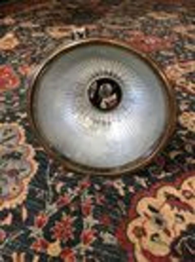 Rare Brass Plated Holophane Industrial Hanging Pendant Light - 4