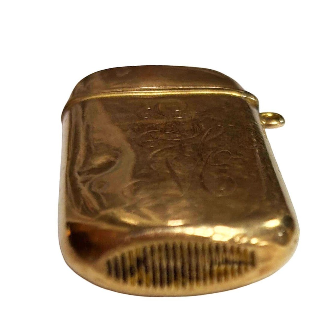 Late Victorian Western 10K Gold Stallion Pair Match Safe Vesta w/ Diamond - 3