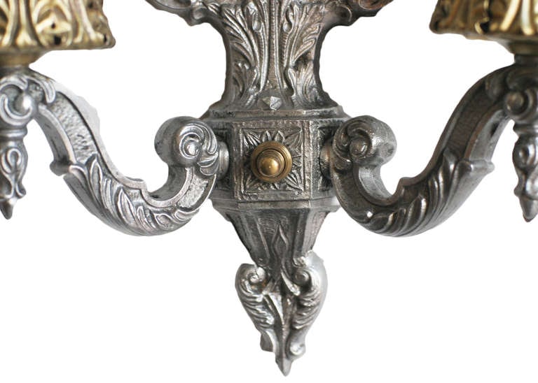 Edwardian Aluminum Crest Wall Sconce - 5