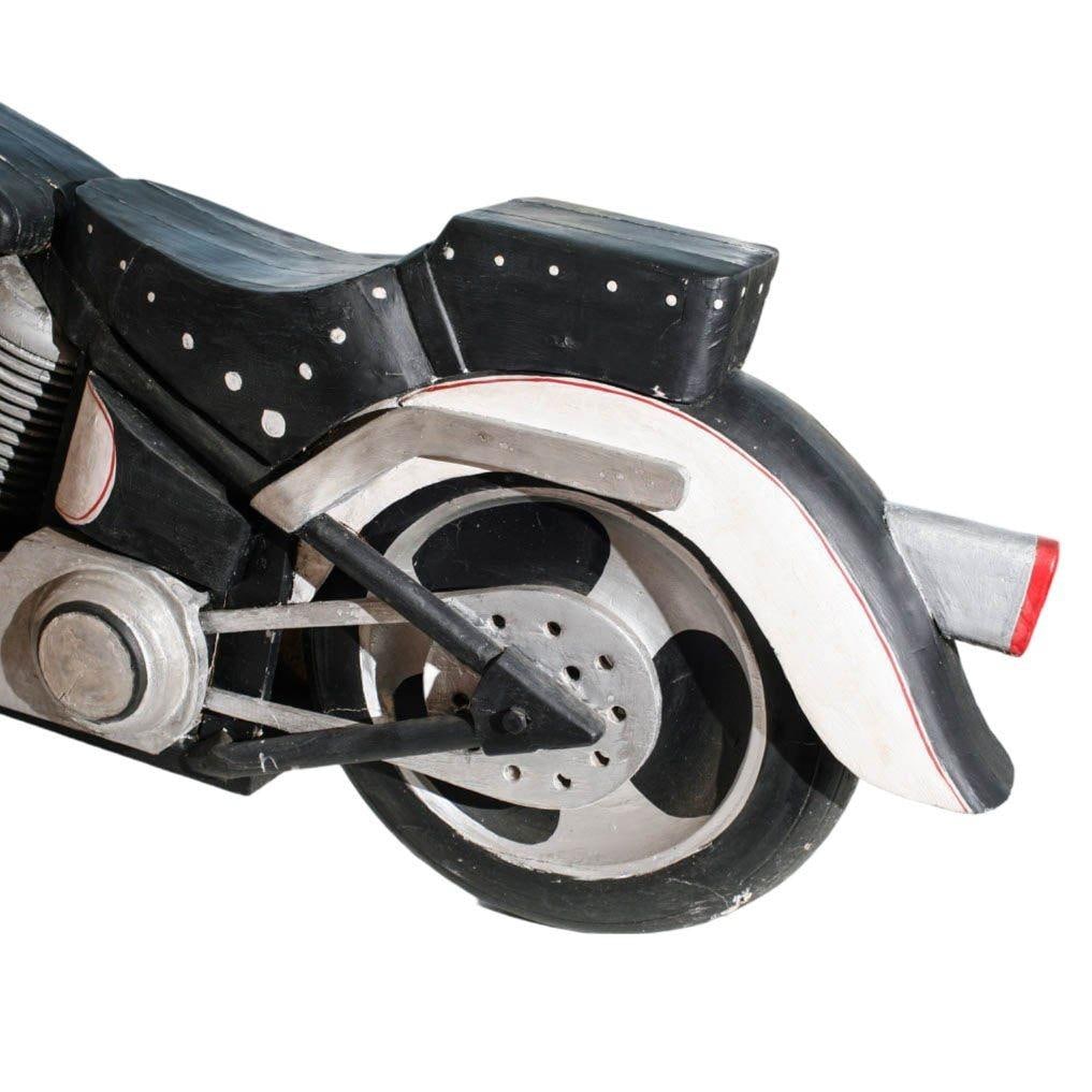 Vintage Life-Sized Folk Art Harley Davidson Motorcycle Sculpture - 4