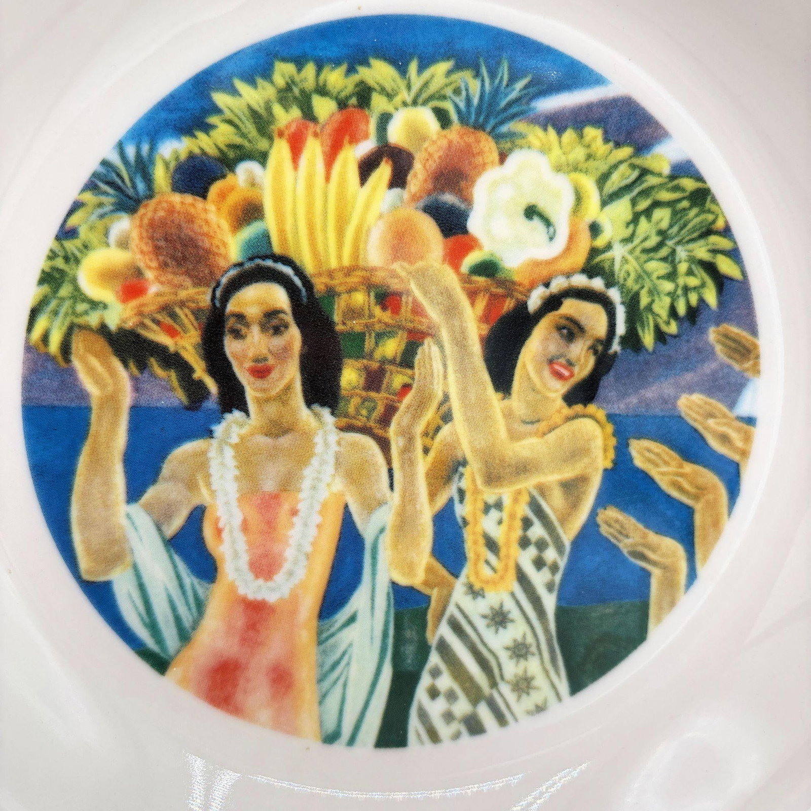 7.25" Eugene Savage "Island Feast" Red Salad Plate By Lynn Krantz Dish Books - 3