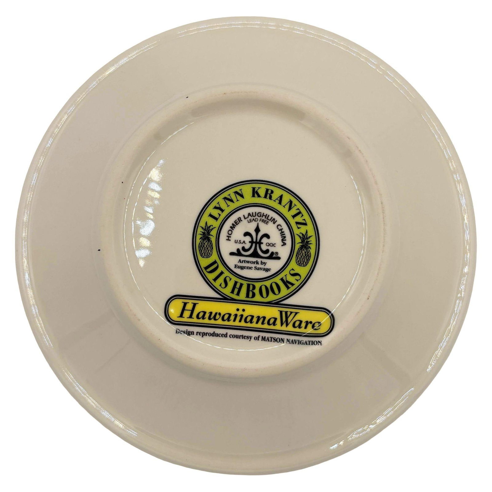 7.25" Eugene Savage "Island Feast" Red Salad Plate By Lynn Krantz Dish Books - 4
