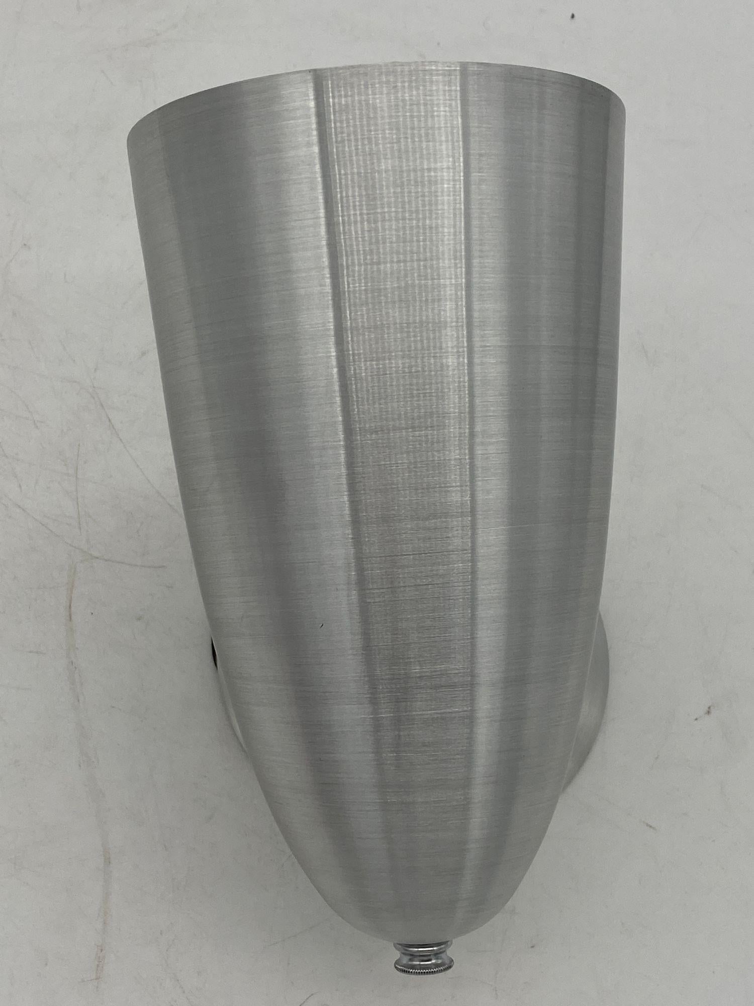 Mid Century Spun Aluminum Torchiere Wall Sconce, Unused Old Stock - 2