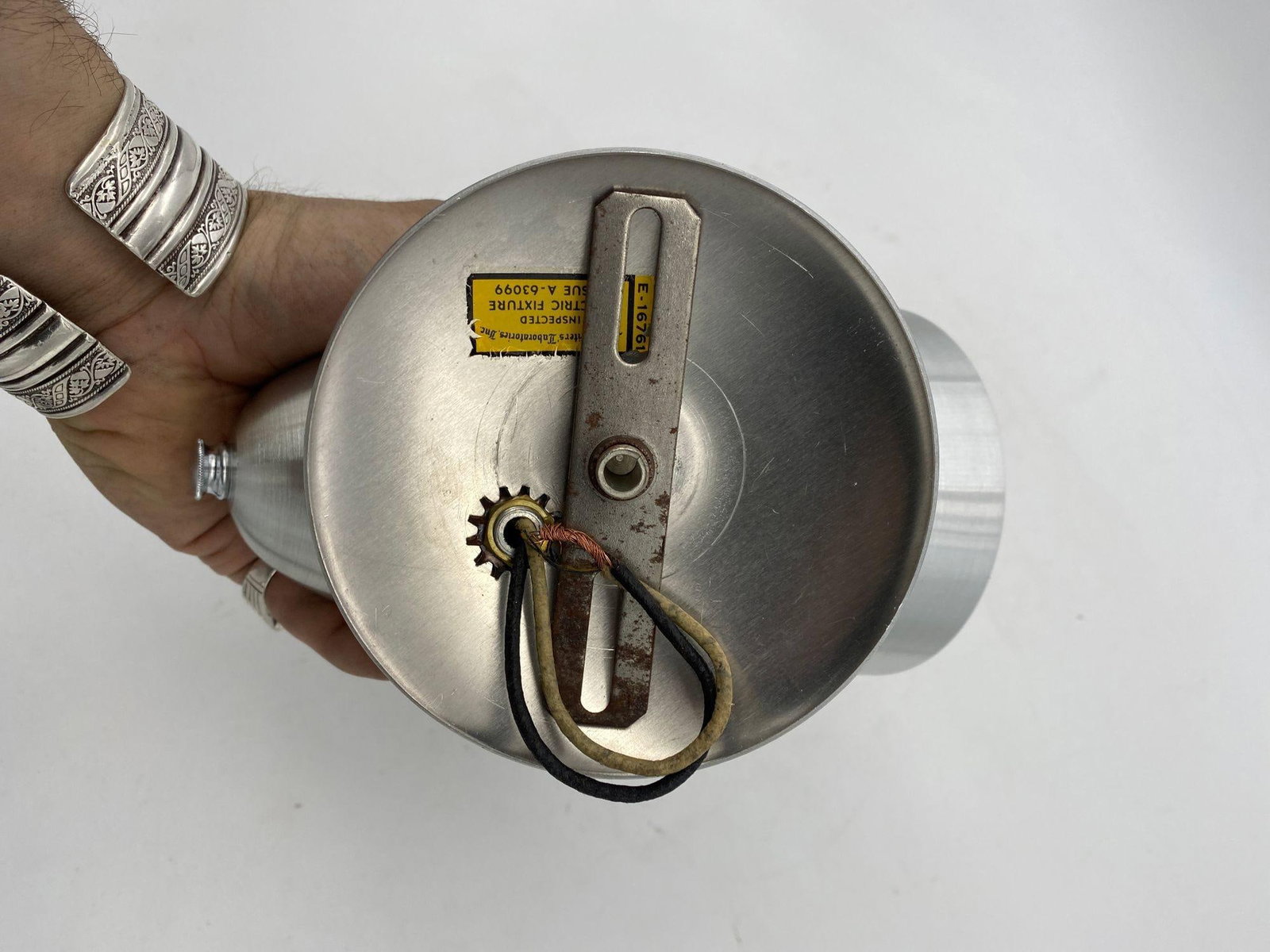 Mid Century Spun Aluminum Torchiere Wall Sconce, Unused Old Stock - 5