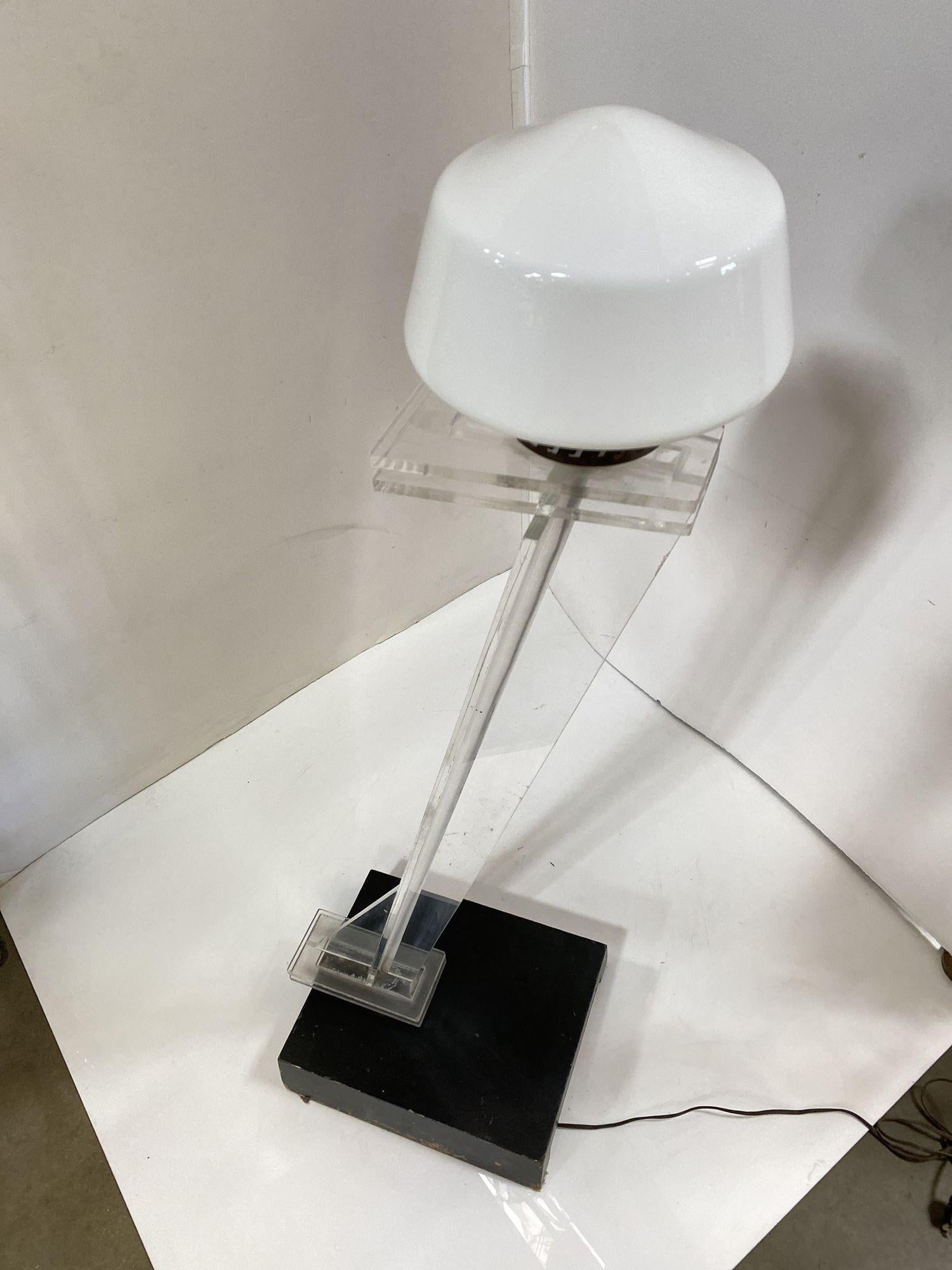 Mid Century Clear Lucite Sculptural Floor Lamp - 4