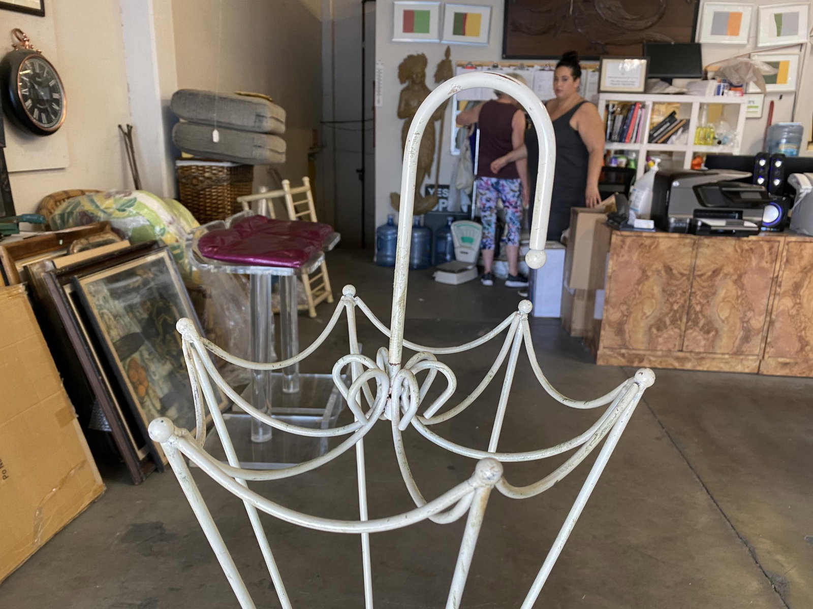 George Nelson Inspired Iron Wire Umbrella Stand - 4