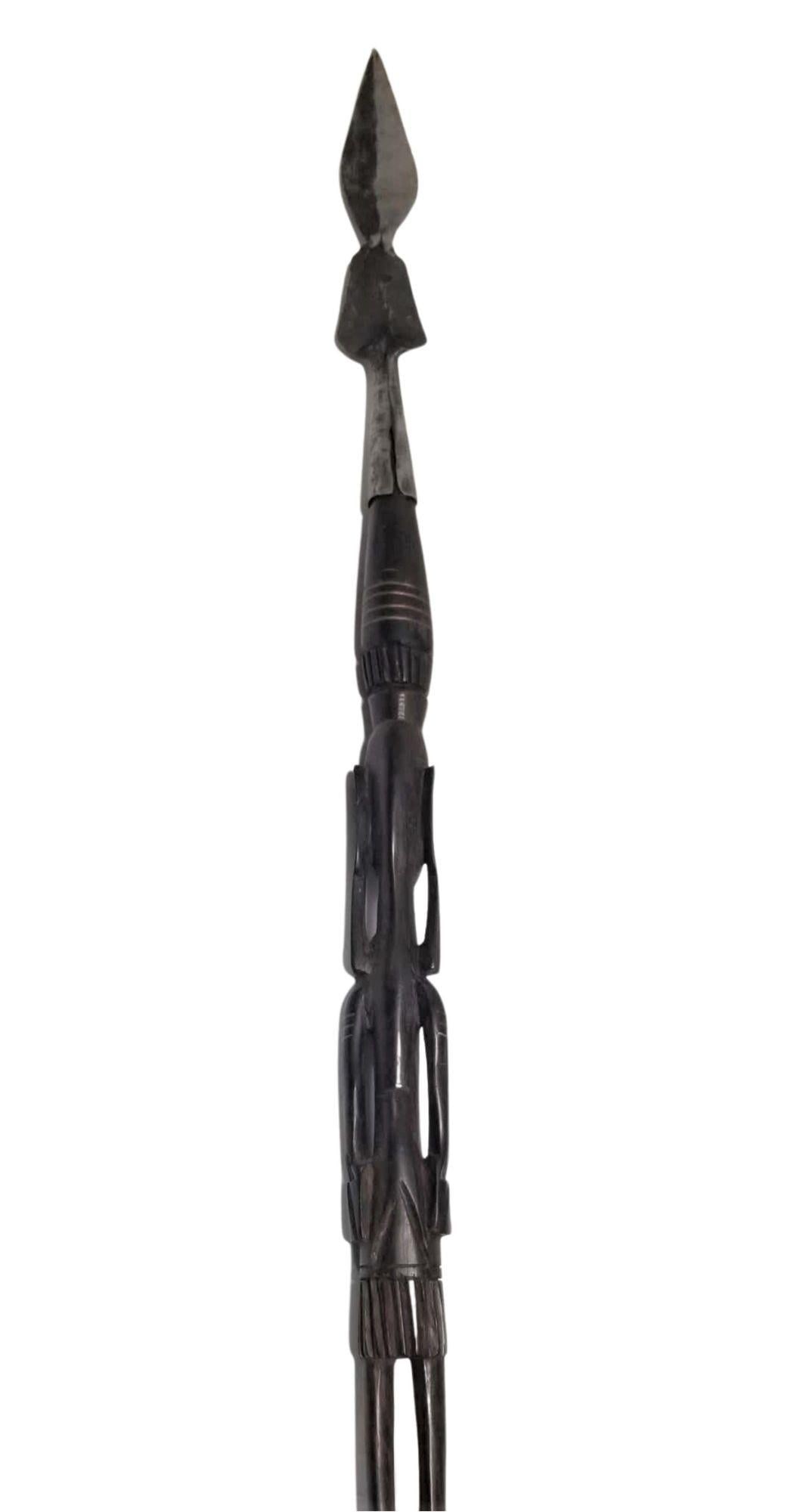 Makonde Tanzanian Carved Warrior Female Spear - 5