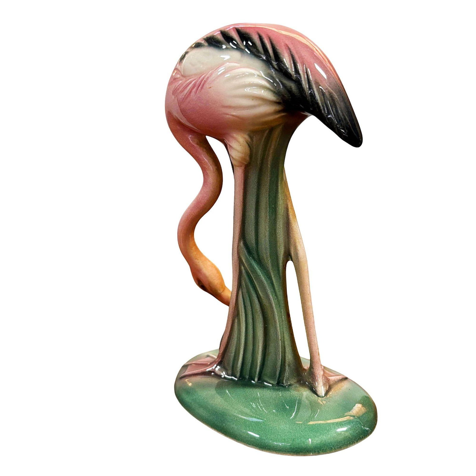 Mid-century "Drinker" Pink Flamingo Ceramic Tabletop Sculpture Will George - 2
