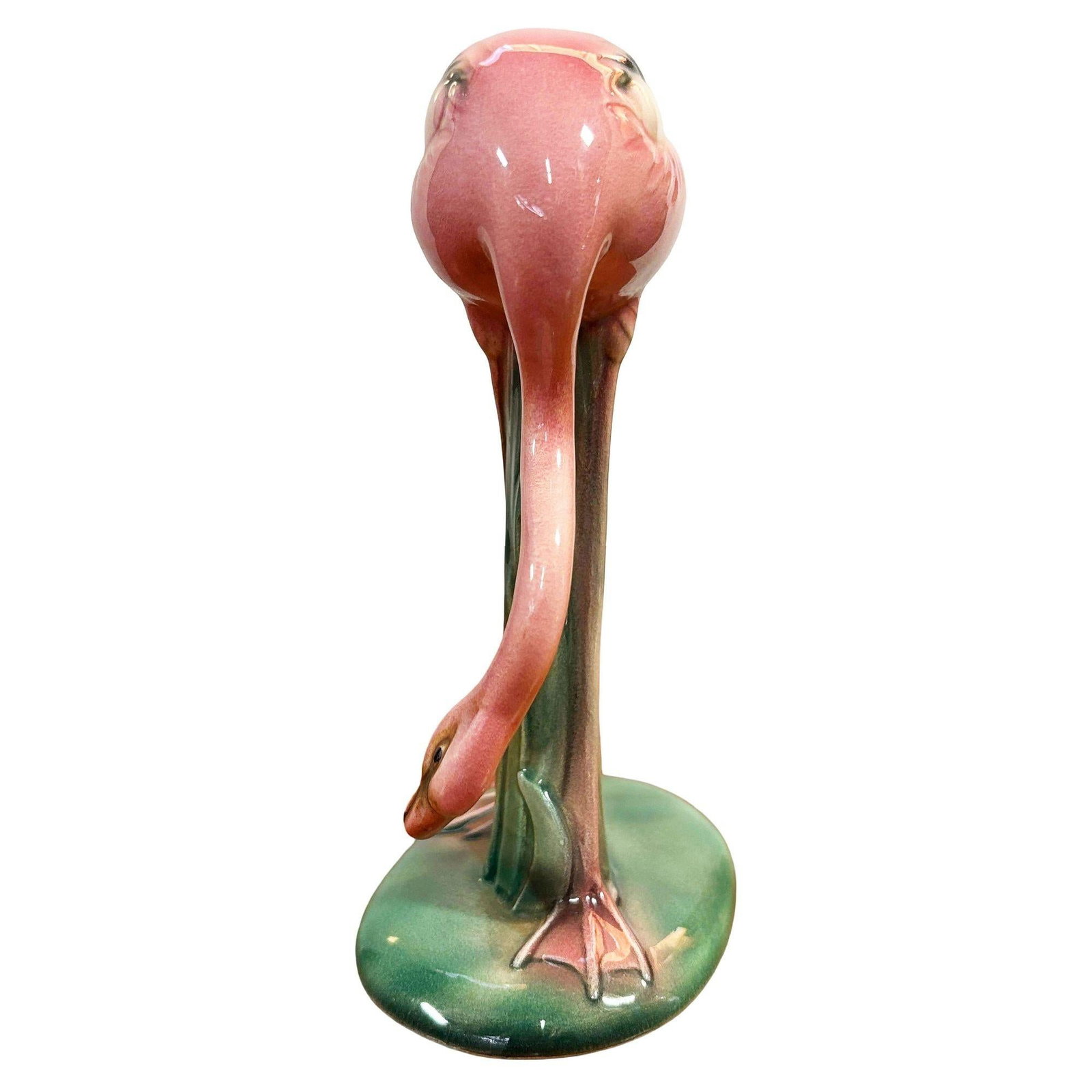 Mid-century "Drinker" Pink Flamingo Ceramic Tabletop Sculpture Will George - 3