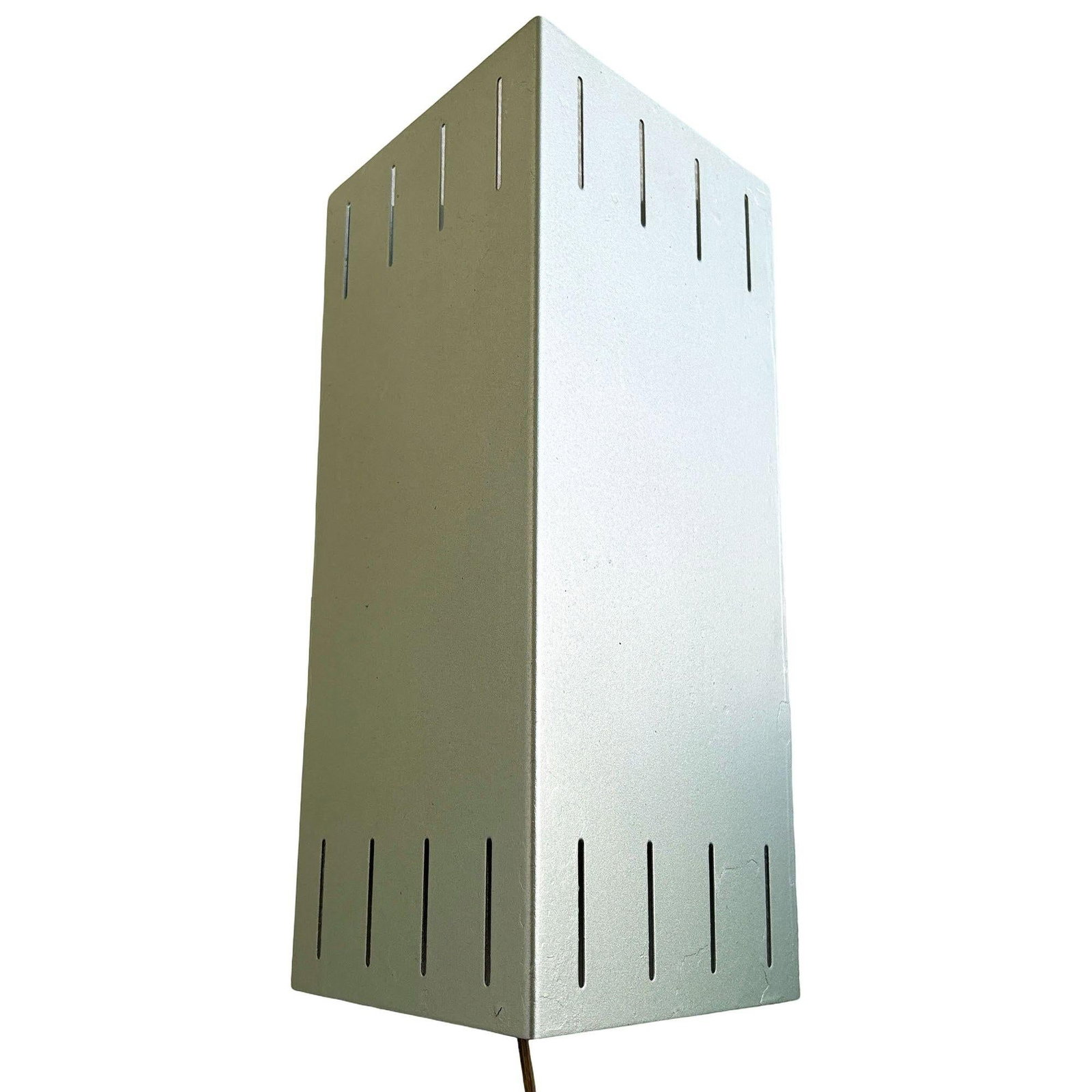 Mid-century Googie Geometric Enameled Steel Wall Sconce w/ Slots , 47 Available - 4