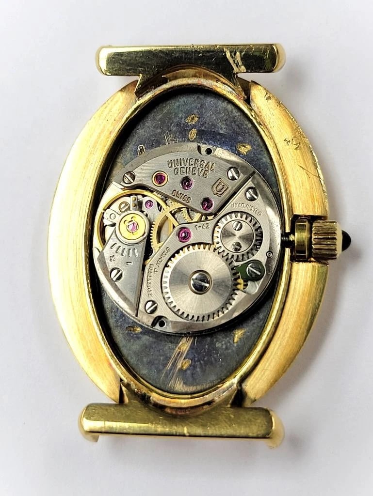 Unisex Vintage Solid 18k UNIVERSAL GENEVE Winding Watch Ref 61 With Unique Dial - 11