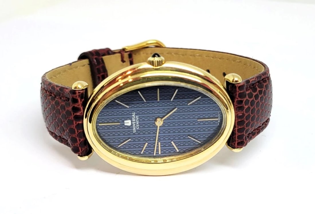 Unisex Vintage Solid 18k UNIVERSAL GENEVE Winding Watch Ref 61 With Unique Dial - 4