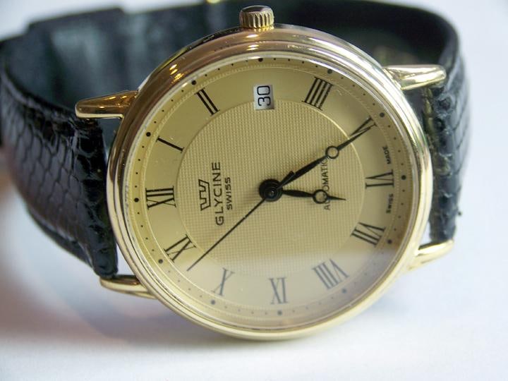 Solid 18K GLYCINE Mens Automatic Watch Ref 3511 1980s*EXLNT* TESTED* LIMITED - 3