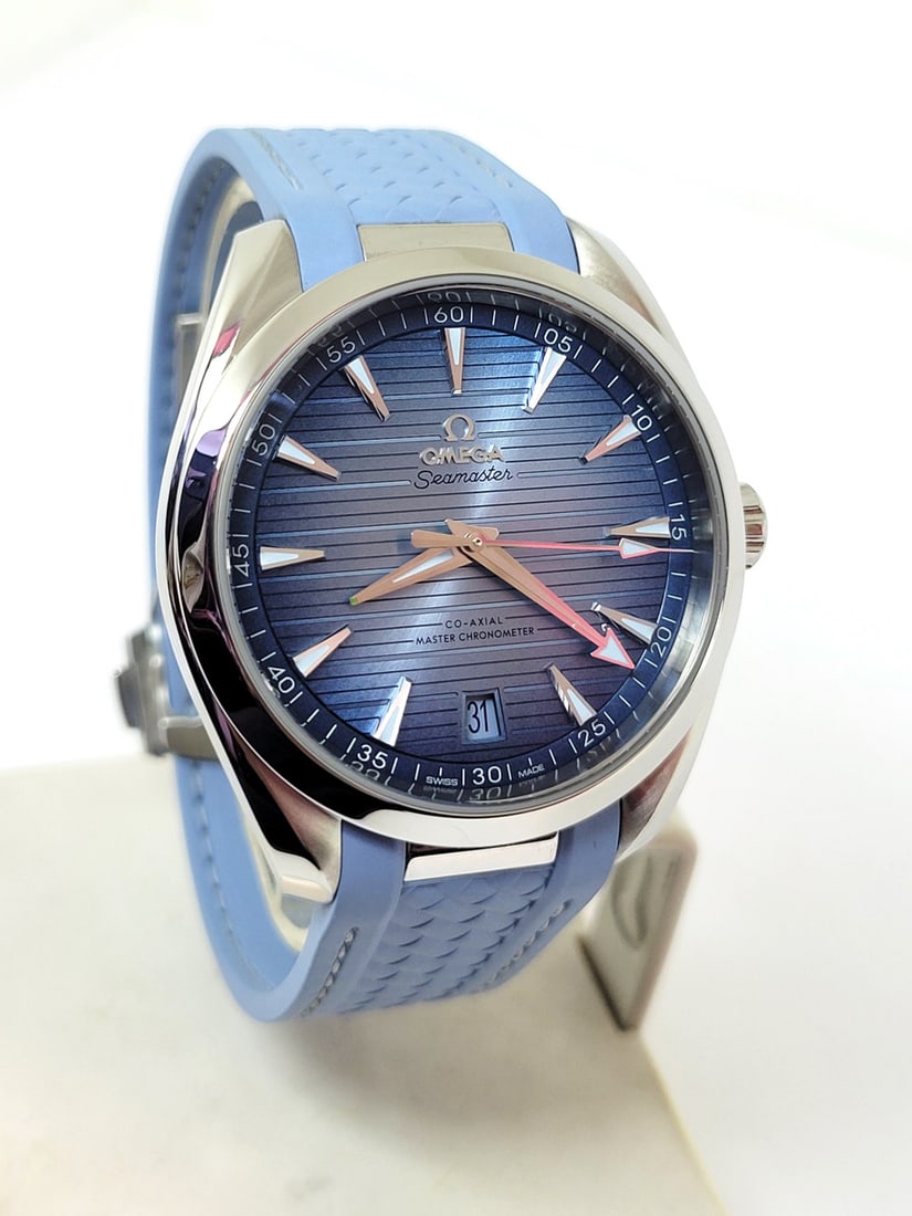 Men's S/Steel OMEGA SEAMASTER Automatic CHRONOMETER Summer Blue Dial Watch EXLNT - 2