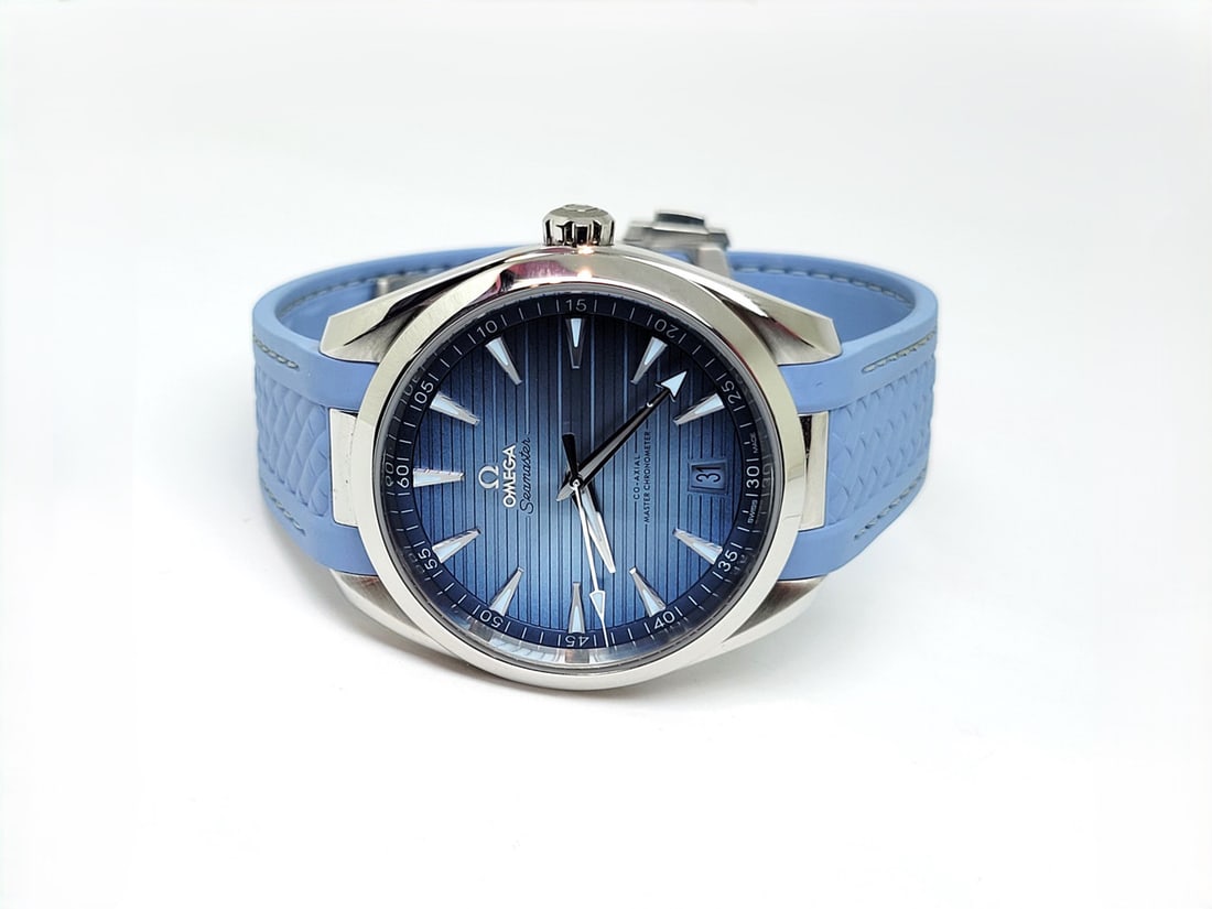 Men's S/Steel OMEGA SEAMASTER Automatic CHRONOMETER Summer Blue Dial Watch EXLNT - 3