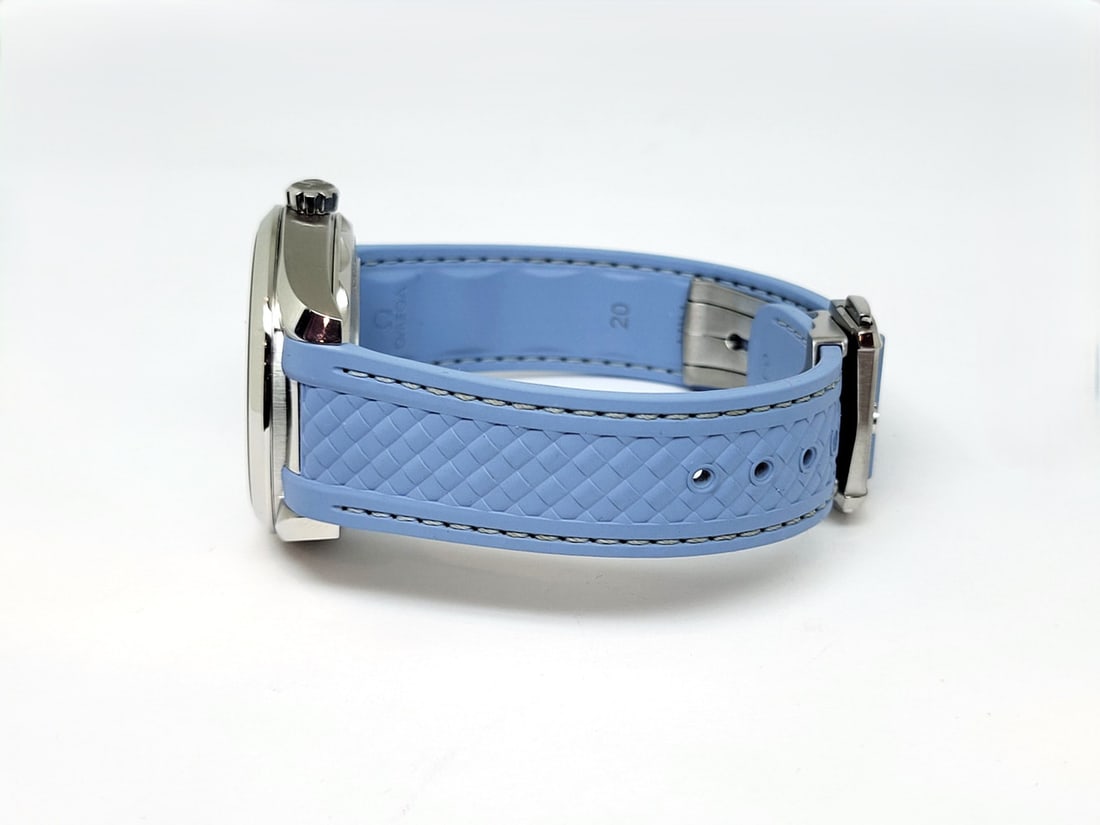 Men's S/Steel OMEGA SEAMASTER Automatic CHRONOMETER Summer Blue Dial Watch EXLNT - 4