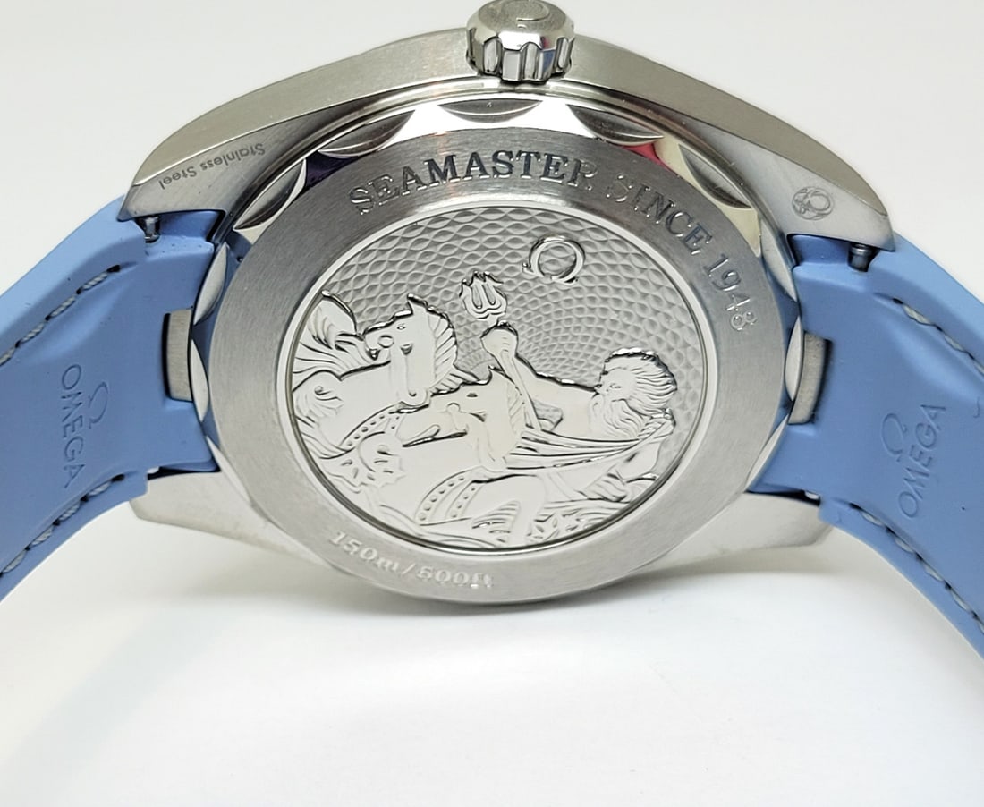 Men's S/Steel OMEGA SEAMASTER Automatic CHRONOMETER Summer Blue Dial Watch EXLNT - 7