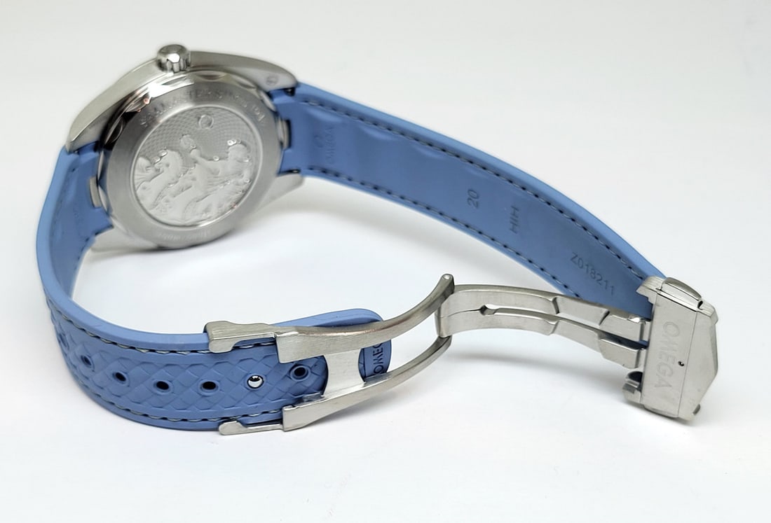 Men's S/Steel OMEGA SEAMASTER Automatic CHRONOMETER Summer Blue Dial Watch EXLNT - 8