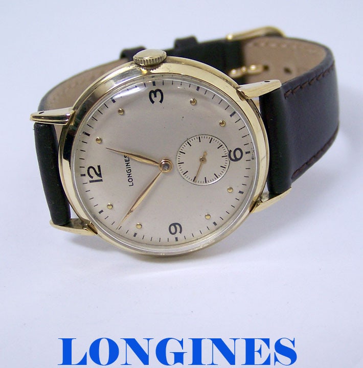 Solid Mens 14k LONGINES Winding Watch c.1947 Cal.23M Ref 5723* EXLNT Condition (1 of 12)