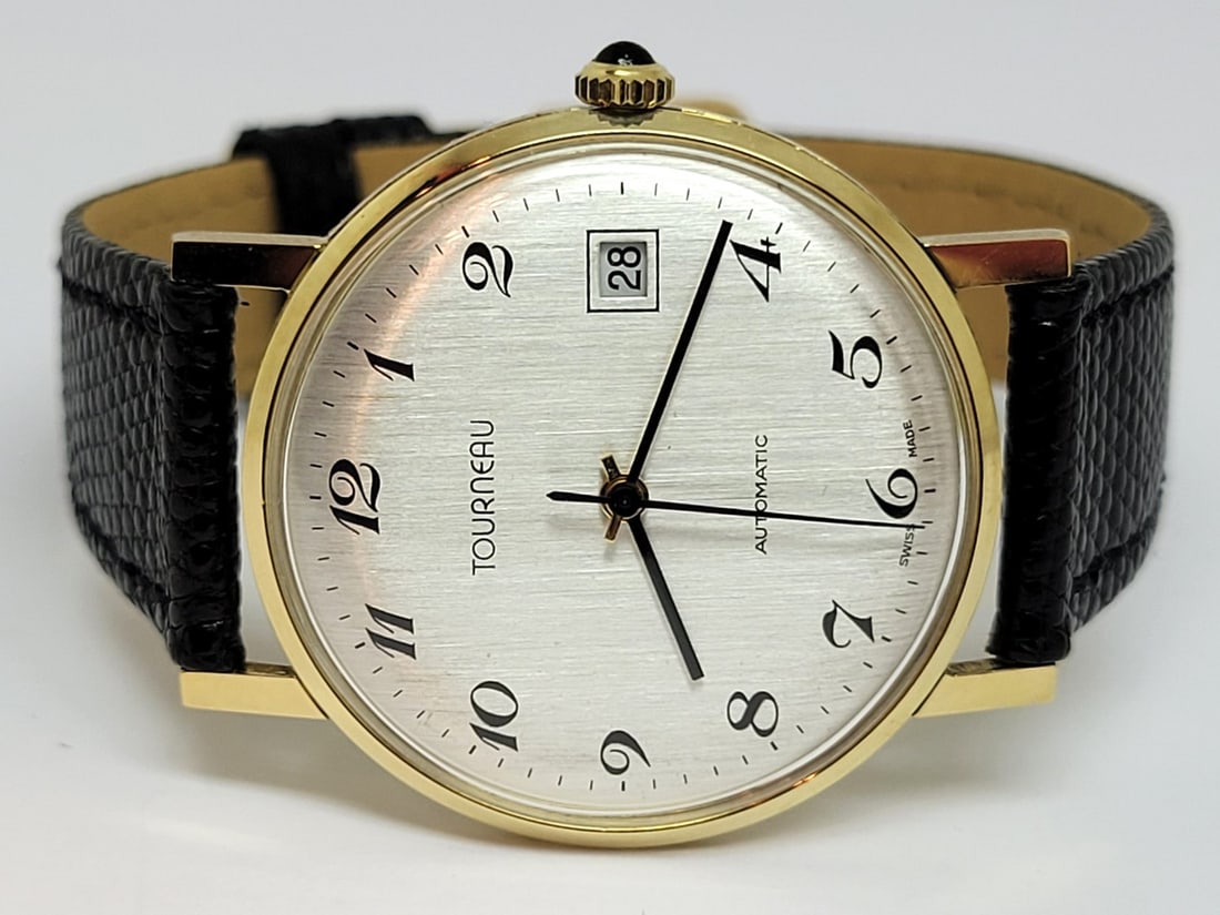 Vintage 18k TOURNEAU Automatic Date Watch 1251 c.1970s Cal 2783* EXLNT* RARE - 2