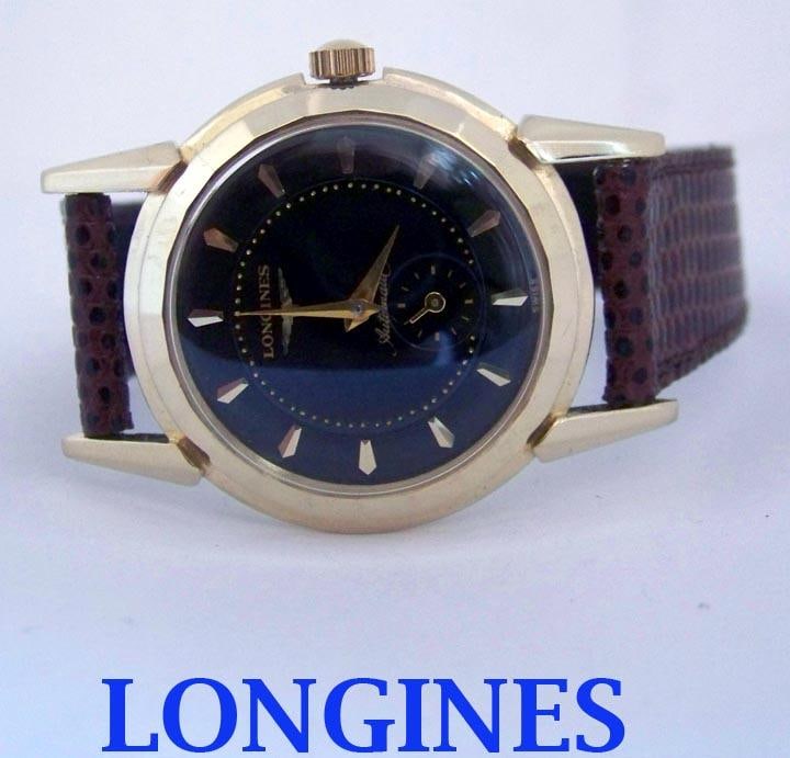 Solid 14k LONGINES Automatic Watch 2164-2 1960s Cal.19A* EXLNT SERVICED* RARE (1 of 9)