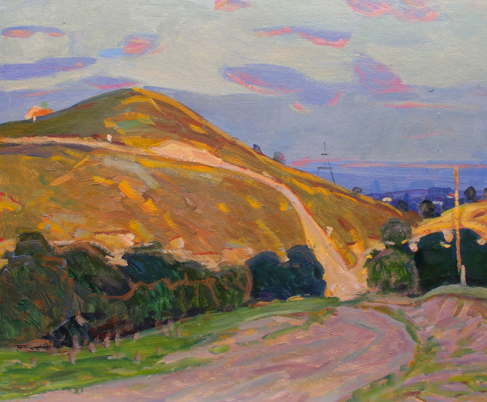 Tyukha Ivan (Ukrainian artist), "Near the sea", oil on cardboard: Title: Tyukha Ivan (Ukrainian artist), "Near the sea", oil on cardboard Description: ARTIST: Tyukha Ivan Andriyovich, Ukrainian artist TITLE: "Near the sea" SIZE: 50 x 60 cm, (19 3/4 x 23 2/4 in.) MED