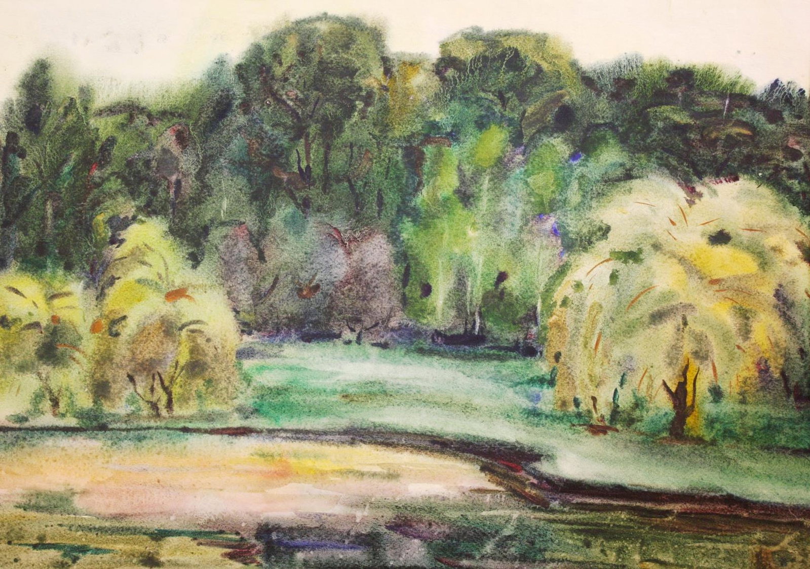 Mynka Olexandr (Ukrainian artist), "By the evening", sanguine on paper (1 of 3)