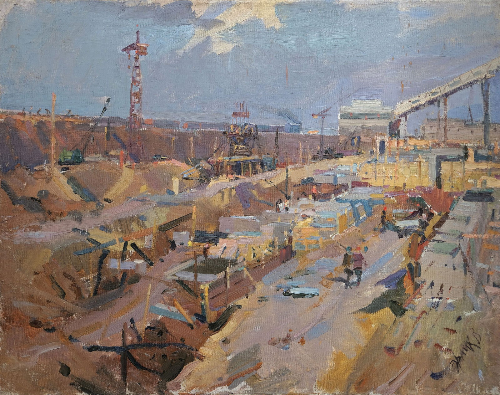 Erlih Volodymyr (Ukrainian artist), "Construction in career", oil on canvas (1 of 5)