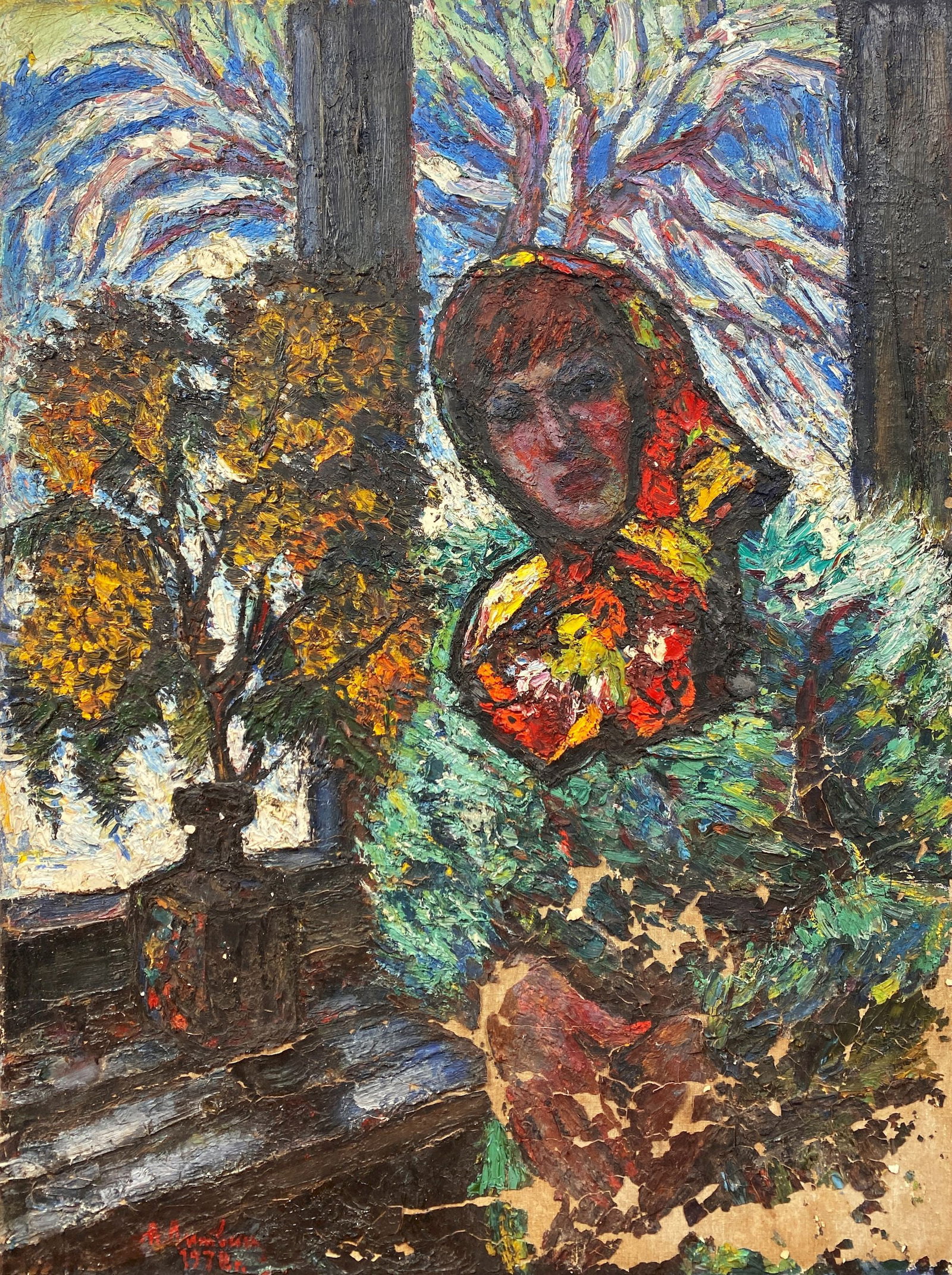 Litvinov Oleksiy (Ukrainian artist), "Near the window", oil on canvas: Title: Litvinov Oleksiy (Ukrainian artist), "Near the window", oil on canvas Description: ARTIST: Litvinov Oleksiy Grygorovich, Ukrainian artist TITLE: "Near the window" SIZE: 120 x 89 cm, (47 1/4 x 3