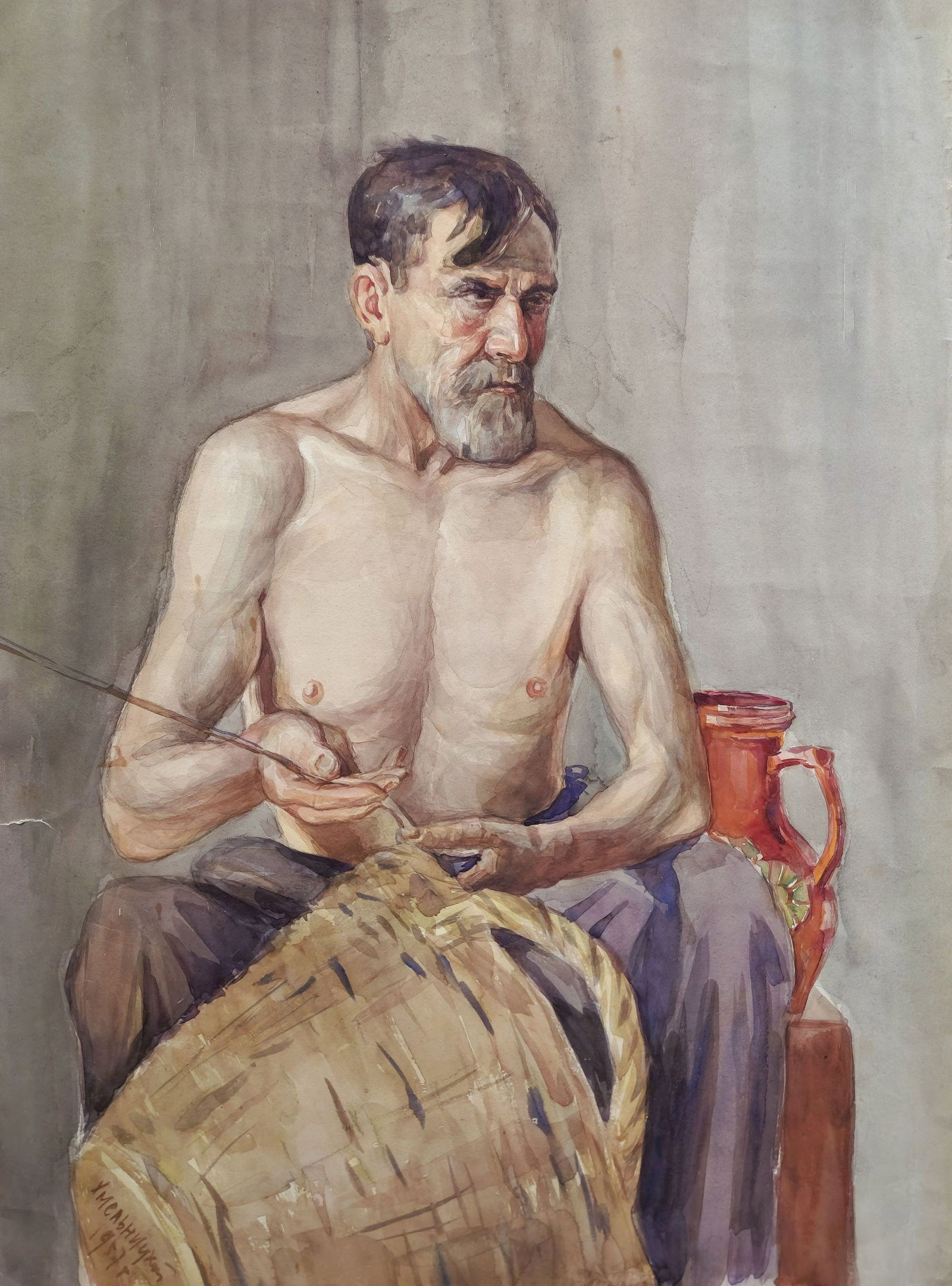 Khmelnitsky Olexandr (Ukrainian artist), "Basket weaves", oil on cardboard (1 of 4)