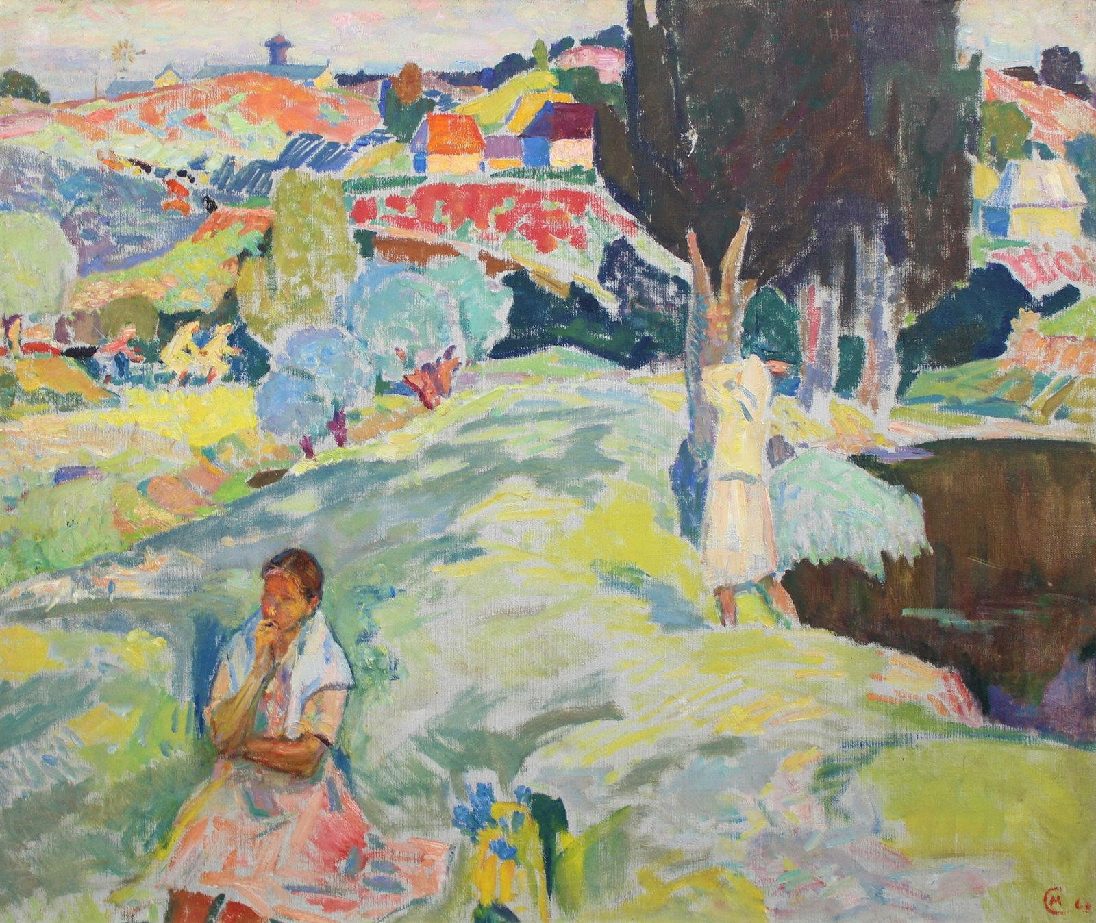 Slipchenko Mykola (Ukrainian artist), "Quarreled", oil on canvas: Title: Slipchenko Mykola (Ukrainian artist), "Quarreled", oil on canvas Description: ARTIST: Slipchenko Mykola Stepanovich, Ukrainian artist TITLE: "Quarreled" SIZE: 85 x 100 cm, (33 2/4 x 39 1/4 in.)
