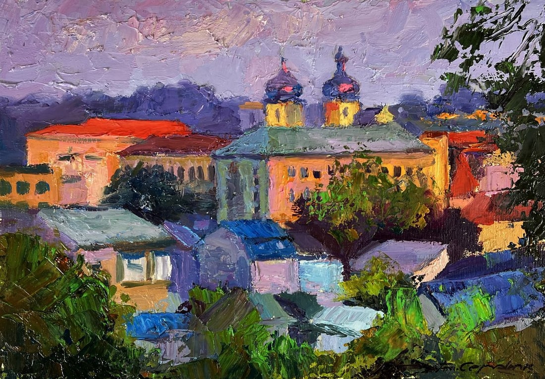 Oil painting Overlooking the city center Boris Serdyuk - 3
