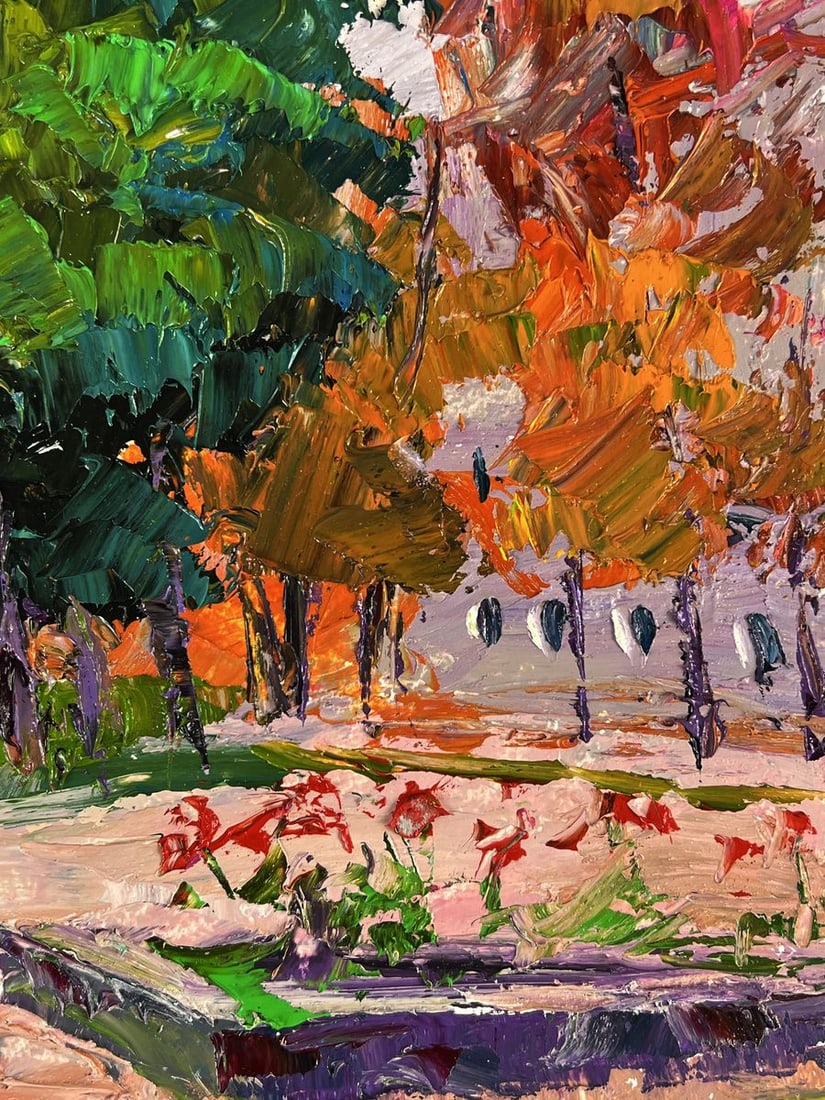 Oil painting A walk through the city park Boris Serdyuk - 10
