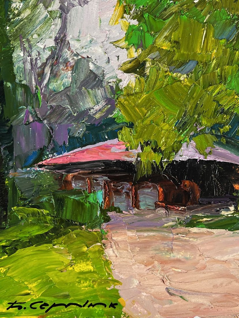 Oil painting A walk through the city park Boris Serdyuk - 5