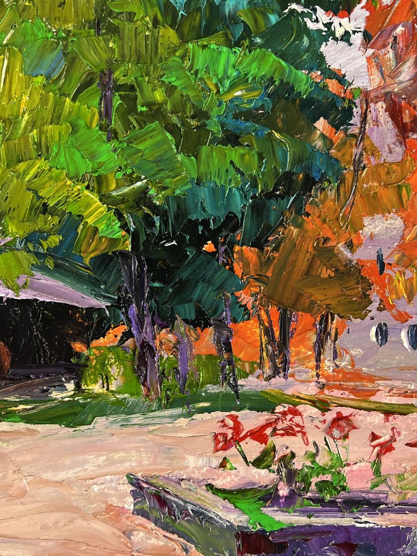 Oil painting A walk through the city park Boris Serdyuk - 8