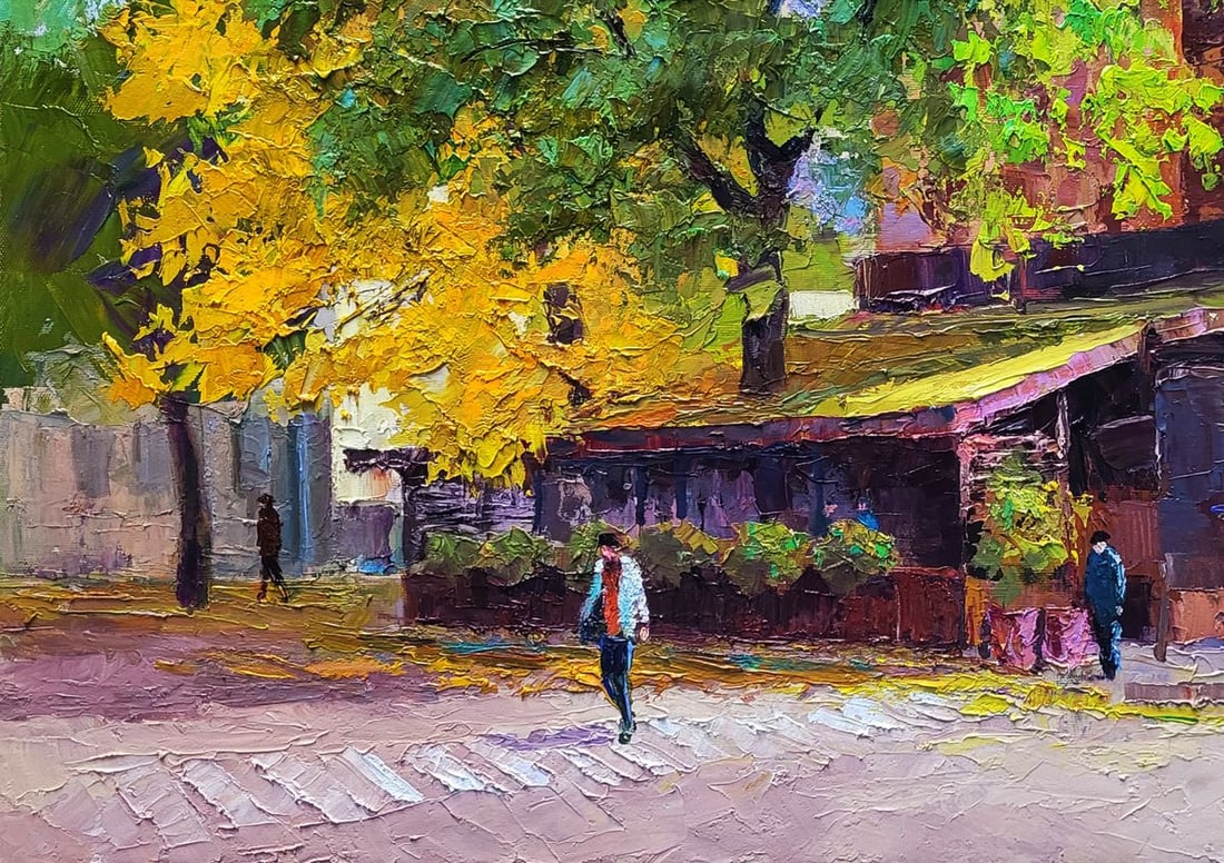 Oil painting Cafe Wine and Friends Boris Serdyuk - 6