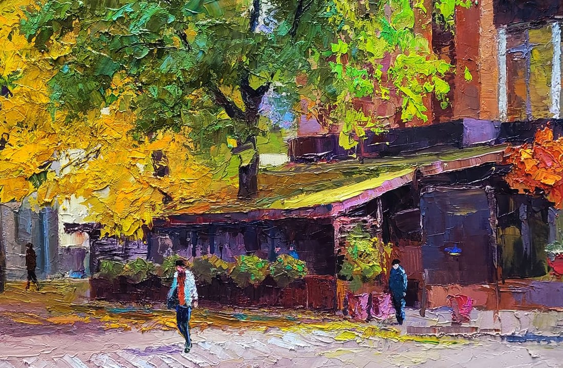 Oil painting Cafe Wine and Friends Boris Serdyuk - 8