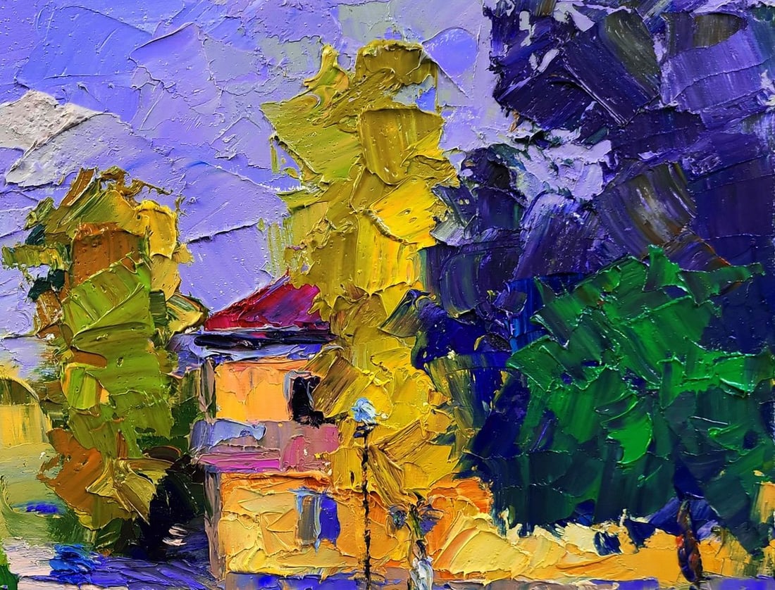 Oil painting Urban motif in the morning Boris Serdyuk - 5