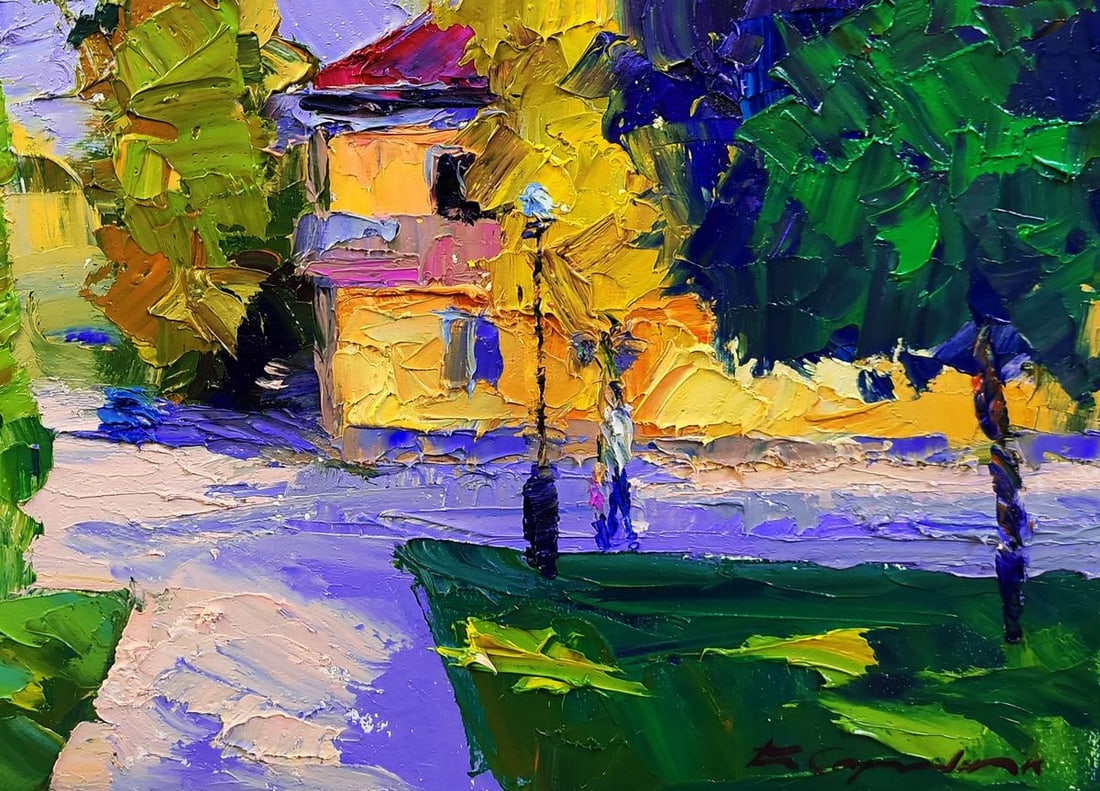 Oil painting Urban motif in the morning Boris Serdyuk - 7