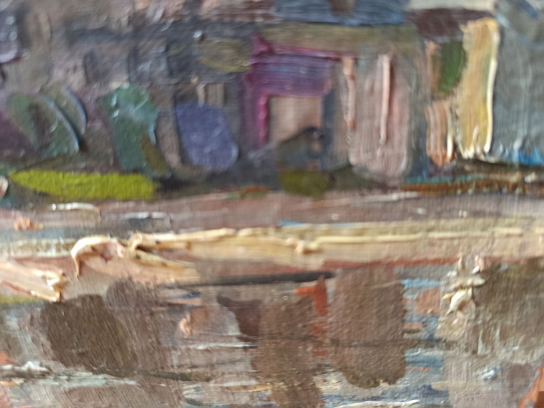 Oil painting The city embankment during the day Unknown artist - 2