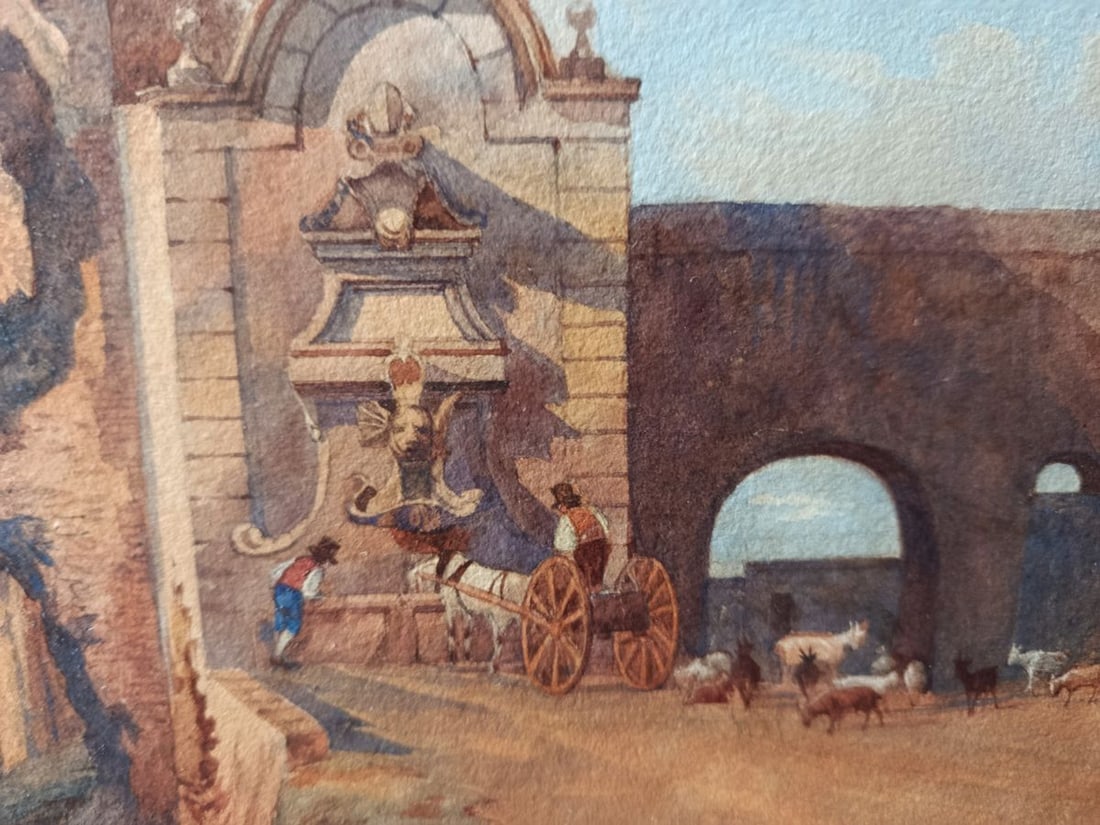 Pastel painting An ancient historical site Unknown artist - 5