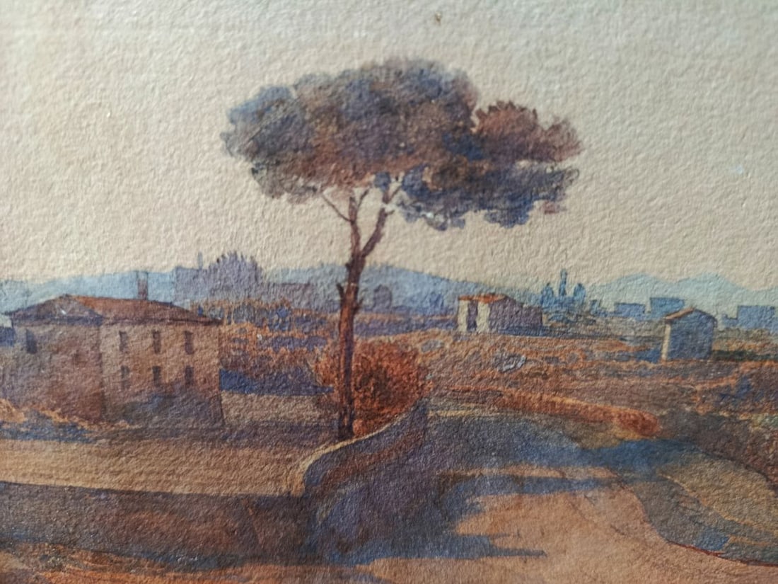Pastel painting An ancient historical site Unknown artist - 8