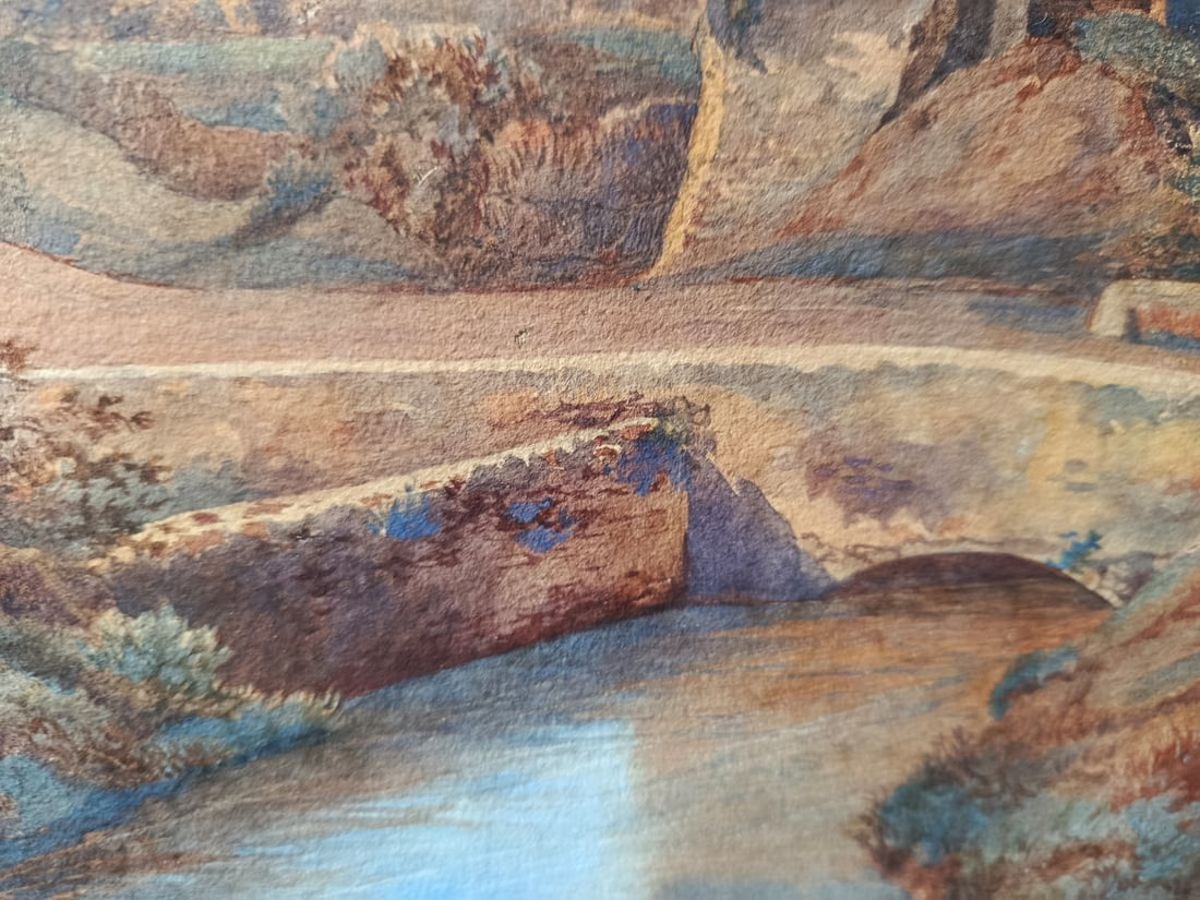 Pastel painting An ancient historical site Unknown artist - 9