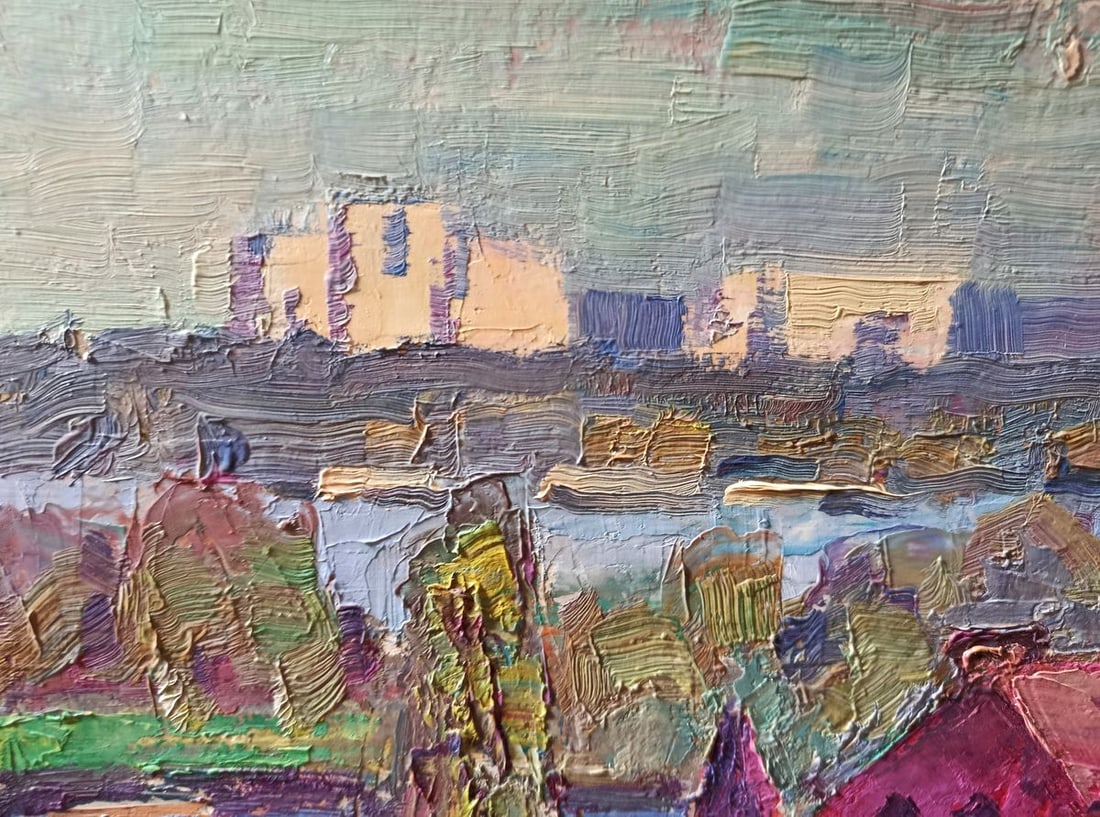 Oil painting City street during the day Unknown artist - 2