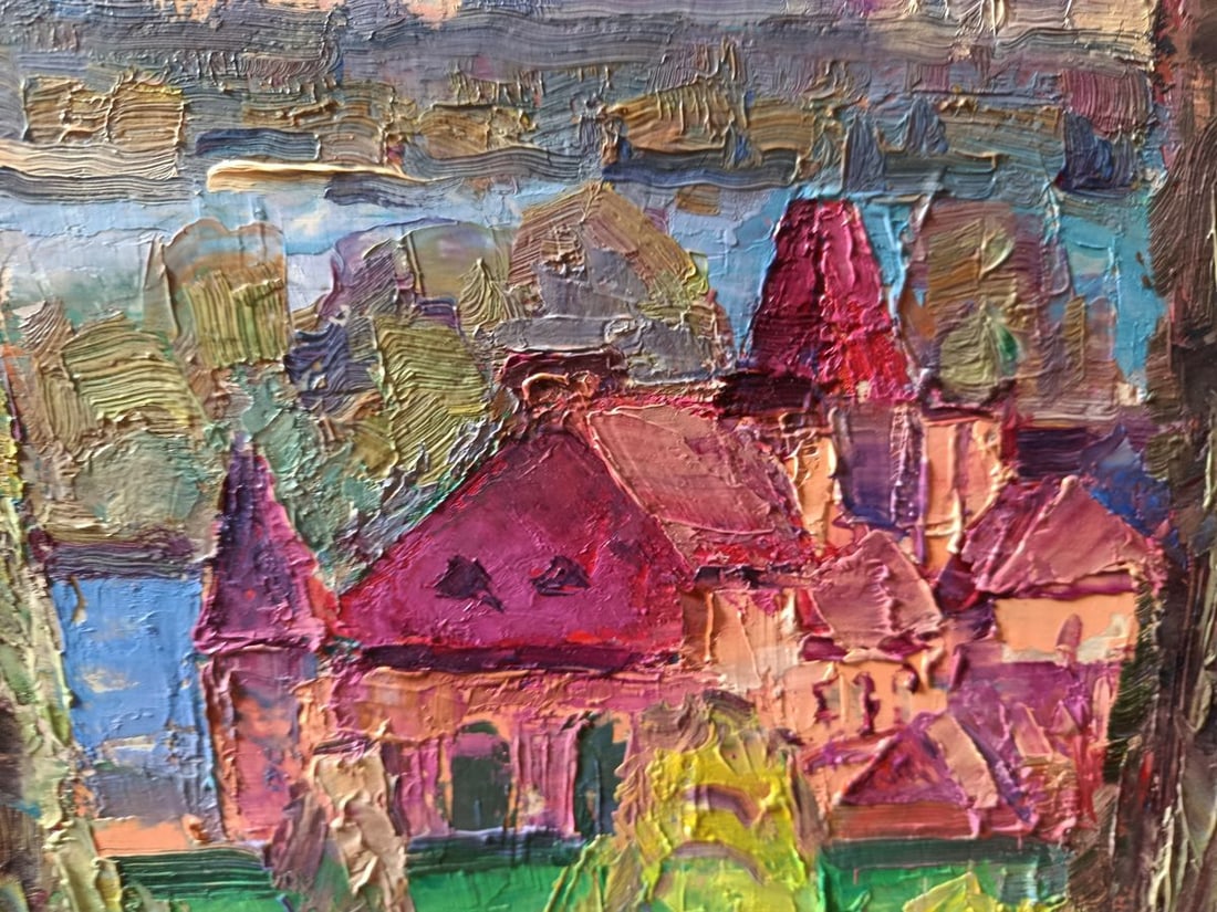 Oil painting City street during the day Unknown artist - 3