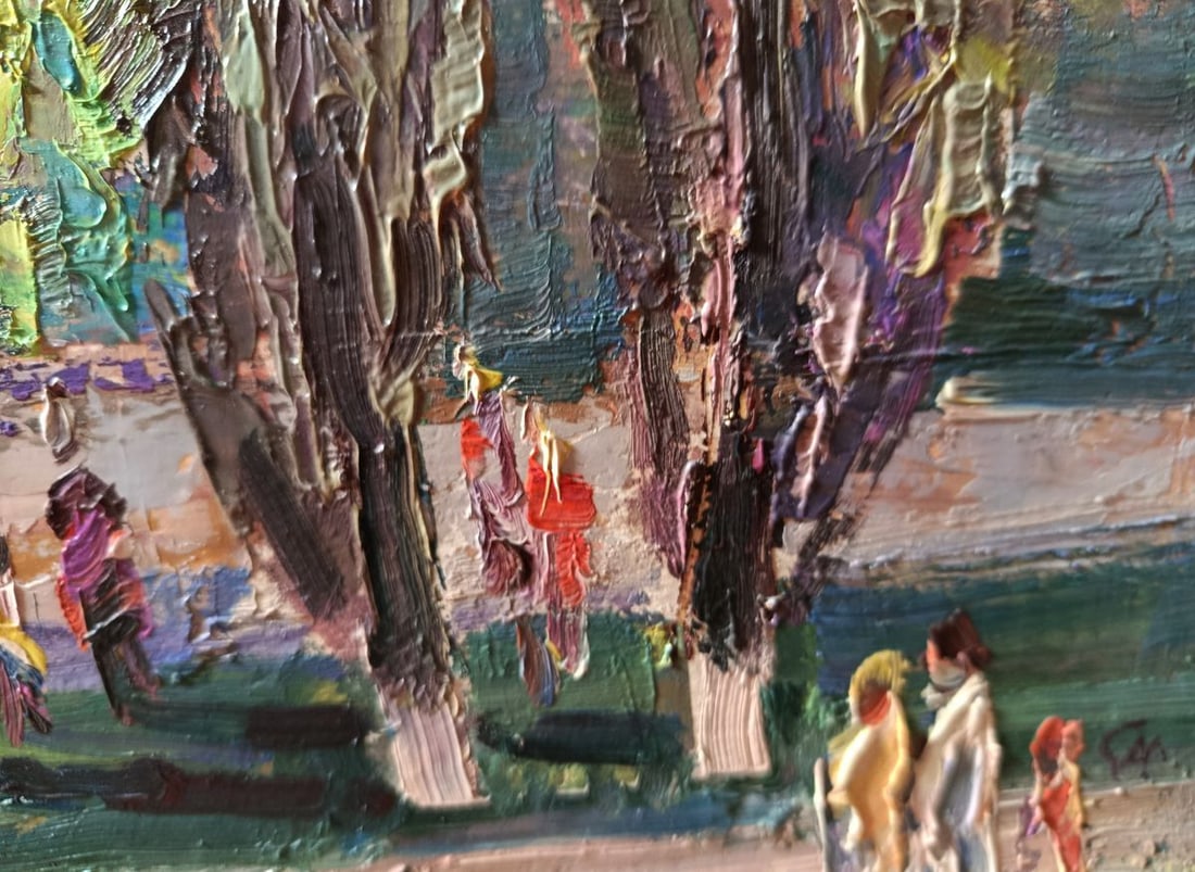 Oil painting City street during the day Unknown artist - 6