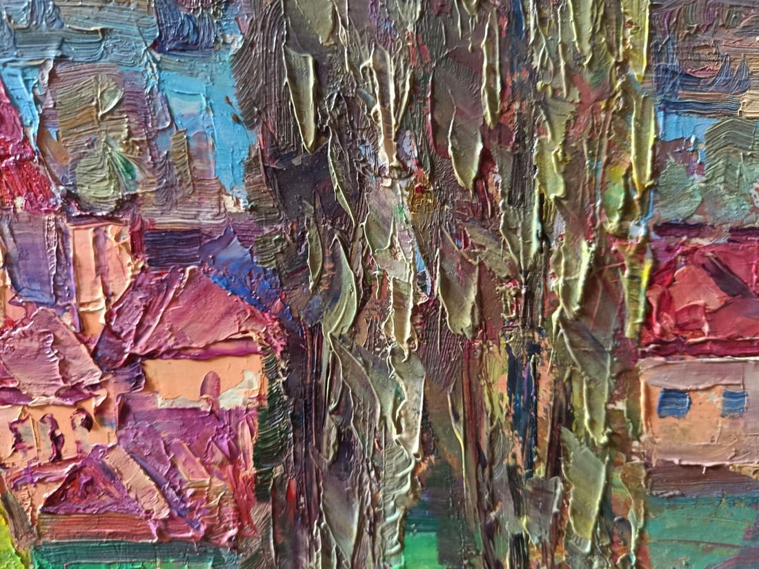 Oil painting City street during the day Unknown artist - 7