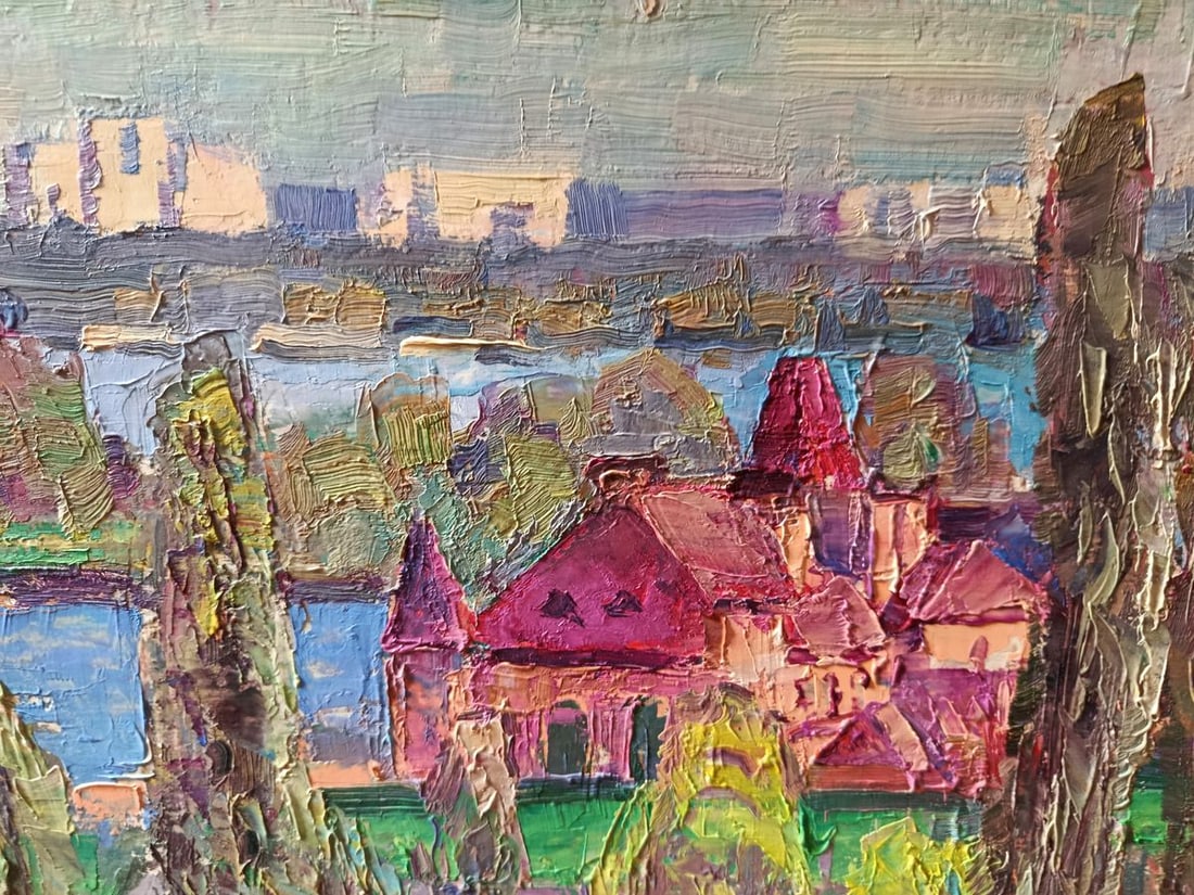 Oil painting City street during the day Unknown artist - 8