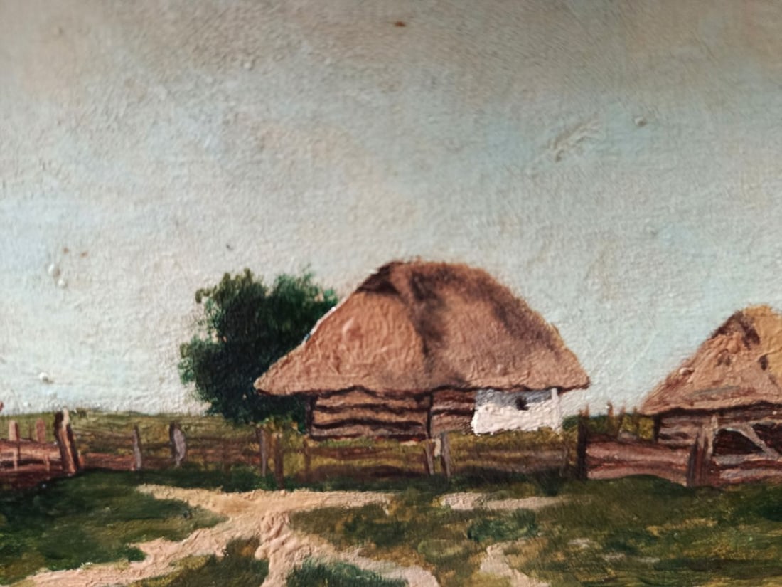 Oil painting Village by the river Unknown artist - 4