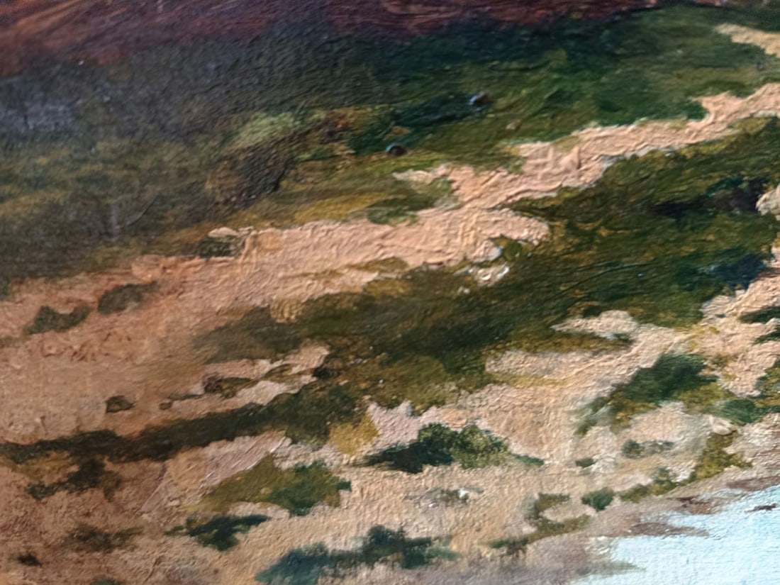 Oil painting Village by the river Unknown artist - 7